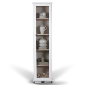 Witryna 44 cm szklana drewniana Modern I, kolor bielony, szkło dymione 400908
