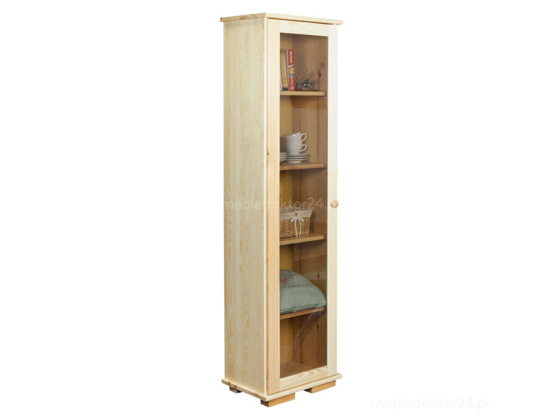Witryna 44 cm szklana drewniana Modern I, kolor sosnowy, szkło dymione 400907