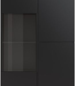 Witryna 80 cm z 2 drzwiami przeszklona CROSS czarna 1080078 Witryna 80 cm z 2 drzwiami przeszklona CROSS czarna 1080078