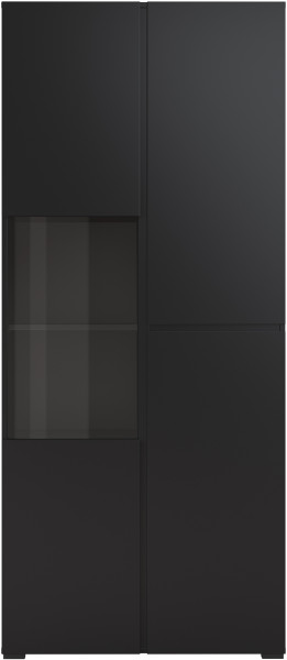 Witryna 80 cm z 2 drzwiami przeszklona CROSS czarna 1080078