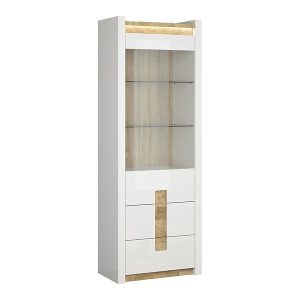 Witryna Alameda 72 cm z drzwiami i 2 szufladami biały połysk 36705 Witryna Alameda 72 cm z drzwiami i 2 szufladami biały połysk 36705