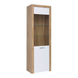 Witryna Balder 62 cm z drzwiami dąb riviera/biały połysk 20224 Witryna Balder 62 cm z drzwiami dąb riviera/biały połysk 20224
