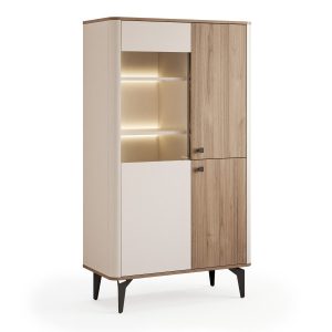Witryna BELLAGIO z oświetleniem LED – Cashmere/Orzech Royal 1060728 Witryna BELLAGIO z oświetleniem LED – Cashmere/Orzech Royal 1060728