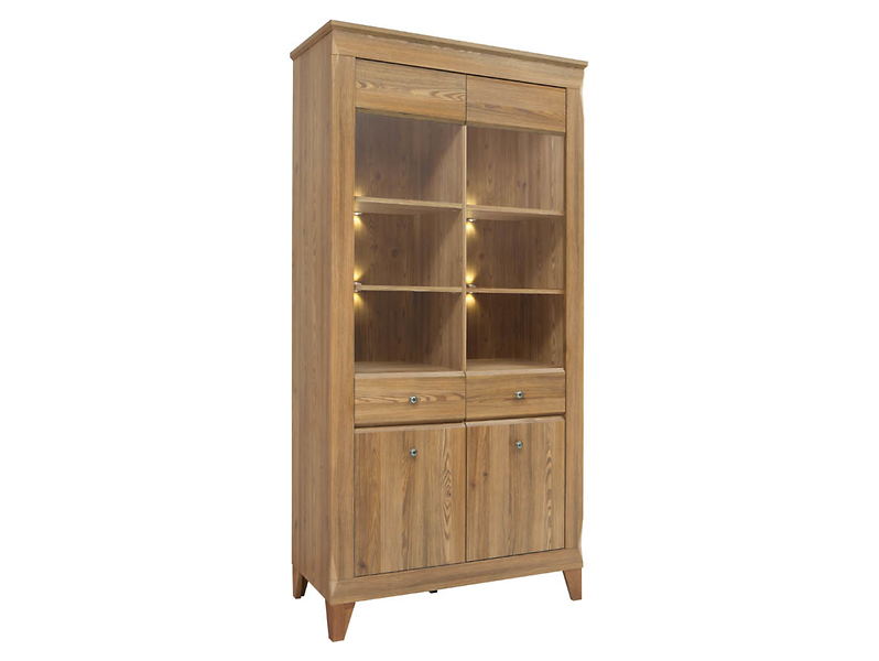 Witryna Bergen 102 cm z 4 drzwiami modrzew sibiu złoty 20091