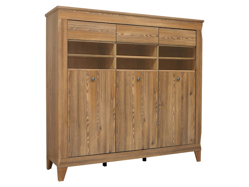 Witryna Bergen 156 cm z 3 drzwiami modrzew sibiu złoty 20090