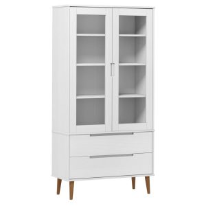 Witryna Biały Drewno sosnowe vidaXL 248213 Witryna Biały Drewno sosnowe vidaXL 248213