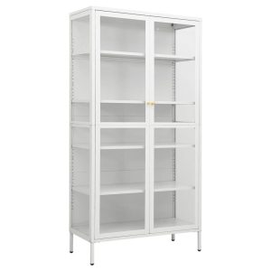 Witryna Biały Stal vidaXL 256258 Witryna Biały Stal vidaXL 256258