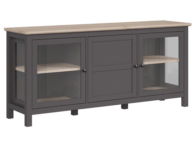 Witryna Bocage 186 cm z 3 drzwiami grafitowa 28829