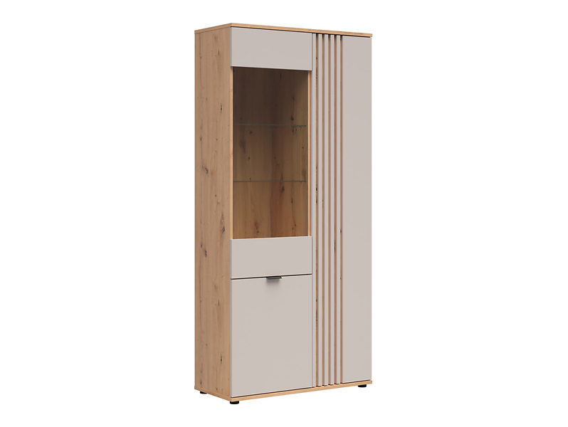 Witryna Brevas 90 cm z 3 drzwiami dąb artisan/kaszmir 849093