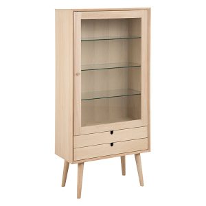 Witryna Century 72 cm z drzwiami i 2 szufladami dąb bielony 49178 Witryna Century 72 cm z drzwiami i 2 szufladami dąb bielony 49178