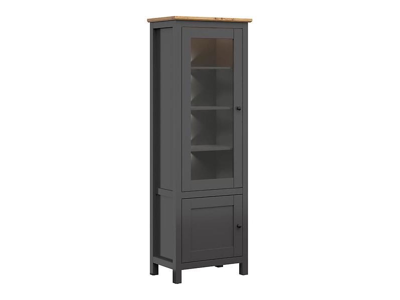 Witryna Claudio 71 cm z 2 drzwiami grafit/dąb artisan 811959