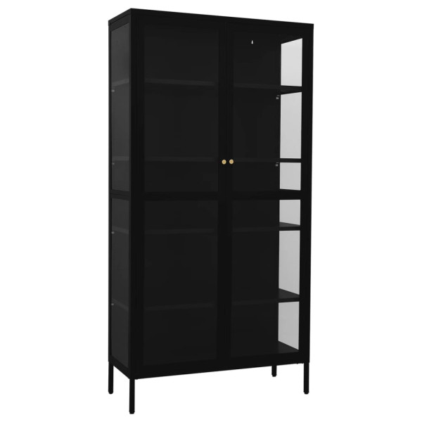 Witryna Czarny Stal vidaXL 256259