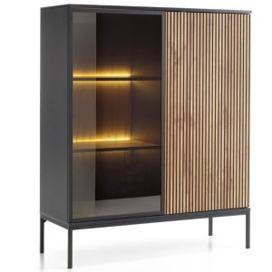 Witryna DEO 104 cm Dąb Wotan/Grafit 222488 Witryna DEO 104 cm Dąb Wotan/Grafit 222488