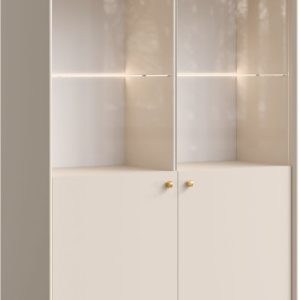 Witryna do salonu 105 cm ROSEA beż piaskowy 995247 Witryna do salonu 105 cm ROSEA beż piaskowy 995247