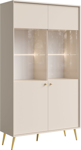 Witryna do salonu 105 cm ROSEA beż piaskowy 995247