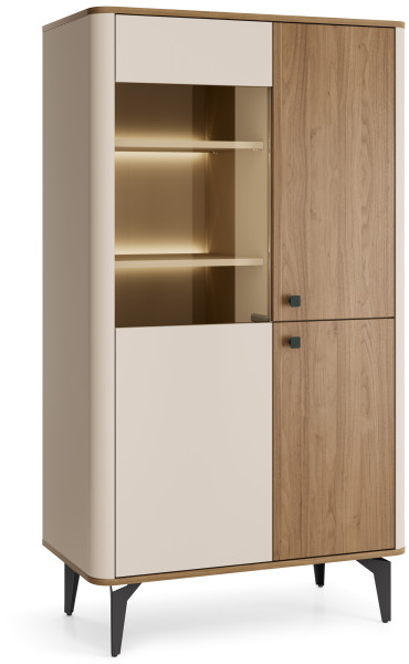 Witryna do salonu 88 cm przeszklona z oświetleniem AVEN 1069893