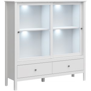 Witryna do Salonu AZURA 133 cm Biała Skandynawska Nowoczesny 318974 Witryna do Salonu AZURA 133 cm Biała Skandynawska Nowoczesny 318974
