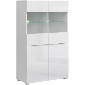 Witryna do Salonu Niska MIST 90 cm Biały połysk Nowoczesna 318971 Witryna do Salonu Niska MIST 90 cm Biały połysk Nowoczesna 318971