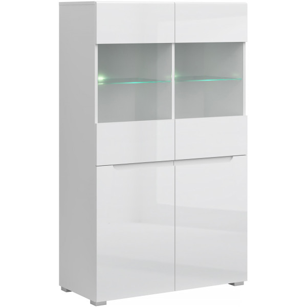 Witryna do Salonu Niska MIST 90 cm Biały połysk Nowoczesna 318971