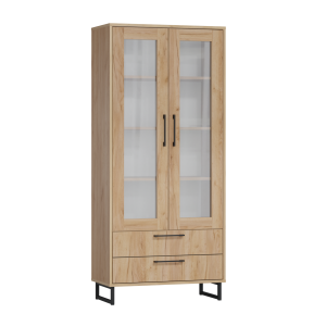 Witryna do salonu REMIUS 80 cm dąb craft beż funkcjonalna 877050 Witryna do salonu REMIUS 80 cm dąb craft beż funkcjonalna 877050