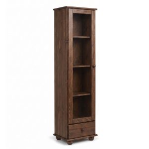 Witryna drewniana mała Classic, drzwi L, szkło przezroczyste, kolor brązowy 1066905