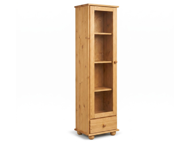 Witryna drewniana mała Classic, drzwi L, szkło przezroczyste, kolor dębowy 1066909