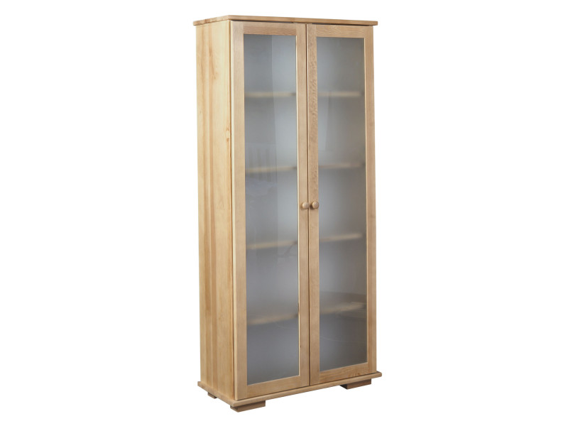 Witryna drewniana Modern II, kolor dębowy, szkło mleczne 433500