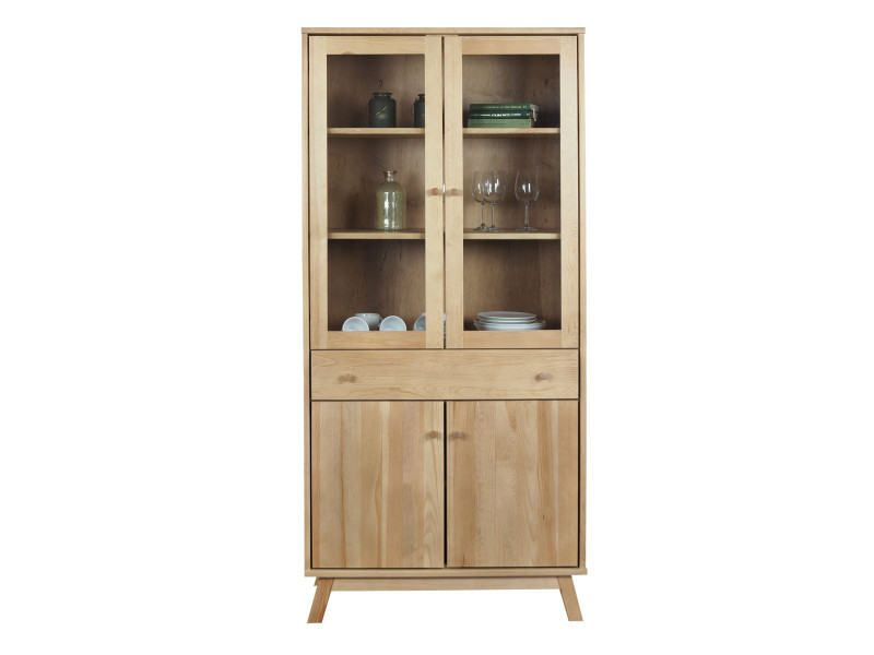 Witryna drewniana OREGON WOOD, kolor dębowy, szkło przezroczyste 103881