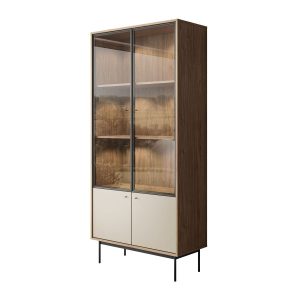 Witryna dwudrzwiowa ISA z oświetleniem LED, glina / Columella 999525 Witryna dwudrzwiowa ISA z oświetleniem LED, glina / Columella 999525