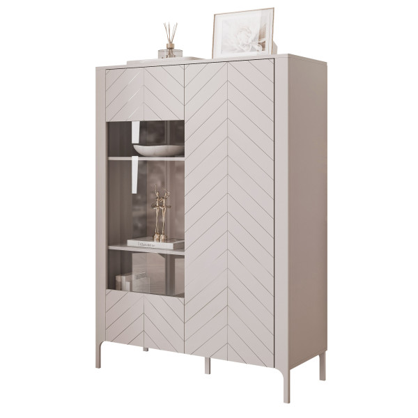 Witryna dwudrzwiowa szeroka LORIEN 103 cm kaszmirowy 710973