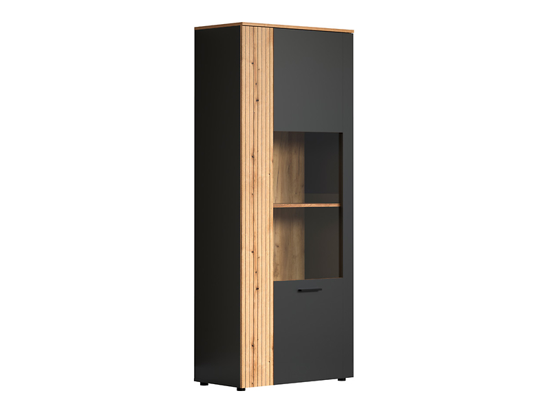 Witryna Esteban 80 cm z 2 drzwiami grafit/dąb evok 260502