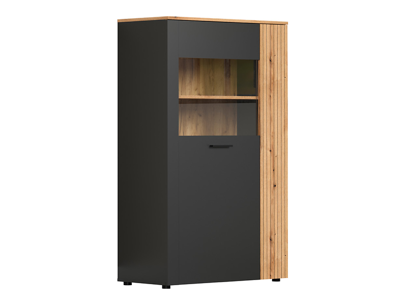 Witryna Esteban 90 cm z 2 drzwiami grafit/dąb evok 260503