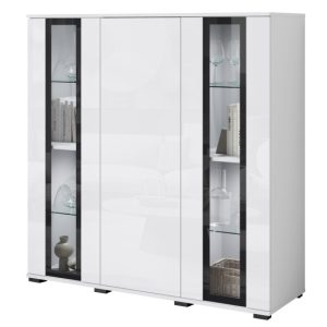 Witryna FARO 120 cm biały/biały połysk 757238 Witryna FARO 120 cm biały/biały połysk 757238