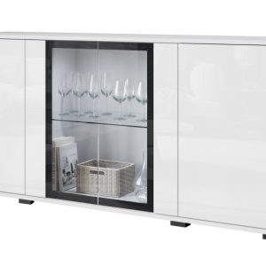 Witryna FARO 150 cm biały/biały połysk 757254 Witryna FARO 150 cm biały/biały połysk 757254