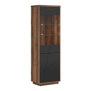Witryna Forn 64 cm z 2 drzwiami dąb delano ciemny/czarny mat 38204 Witryna Forn 64 cm z 2 drzwiami dąb delano ciemny/czarny mat 38204
