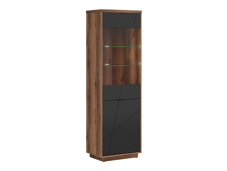 Witryna Forn 64 cm z 2 drzwiami dąb delano ciemny/czarny mat 38204