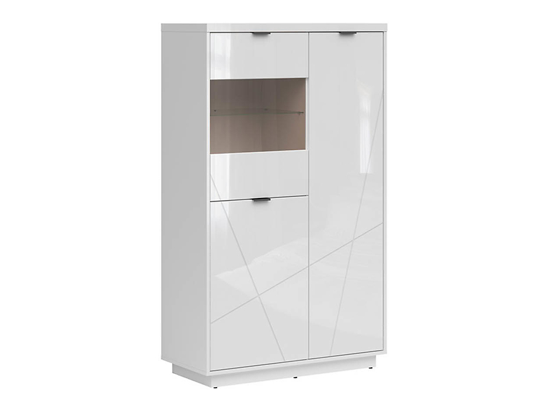 Witryna Forn 94 cm z 3 drzwiami biały połysk 38206