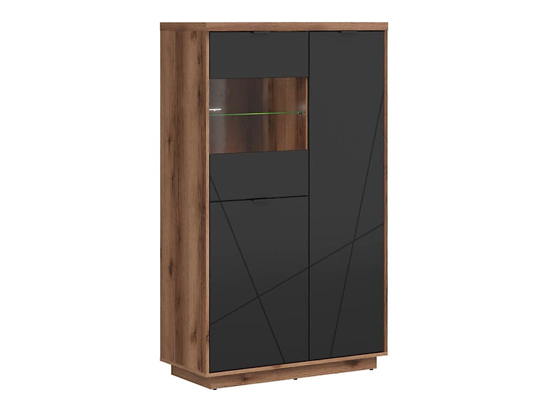 Witryna Forn 94 cm z 3 drzwiami dąb delano ciemny/czarny mat 38207