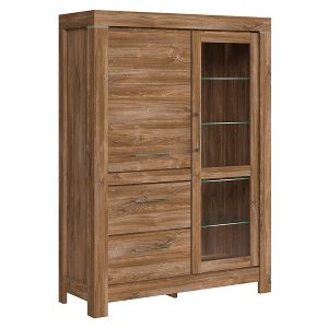 Witryna Gent 115 cm z 2 drzwiami i 2 szufladami dąb stirling 10120 Witryna Gent 115 cm z 2 drzwiami i 2 szufladami dąb stirling 10120