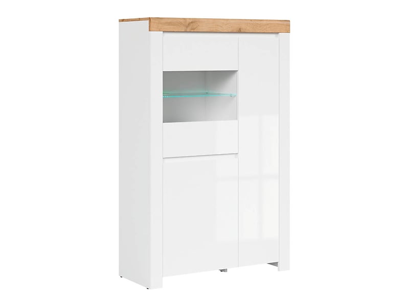 Witryna Holten 98 cm z 3 drzwiami biały połysk 36809