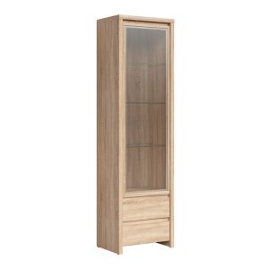 Witryna Kaspian 56 cm z drzwiami i 2 szufladami dąb sonoma 5904 Witryna Kaspian 56 cm z drzwiami i 2 szufladami dąb sonoma 5904