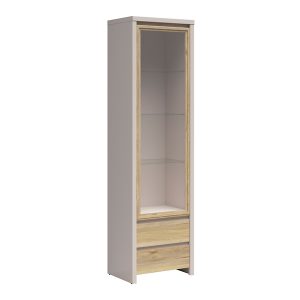 Witryna Kaspian 56 cm z drzwiami i 2 szufladami kaszmir/dąb mauvella 1064876 Witryna Kaspian 56 cm z drzwiami i 2 szufladami kaszmir/dąb mauvella 1064876
