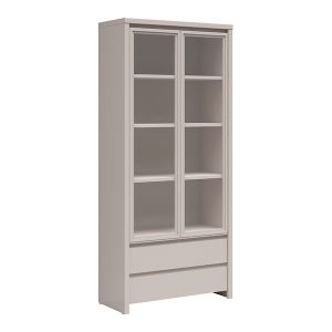 Witryna Kaspian 90 cm z 2 drzwiami i 2 szufladami kaszmir 844317 Witryna Kaspian 90 cm z 2 drzwiami i 2 szufladami kaszmir 844317
