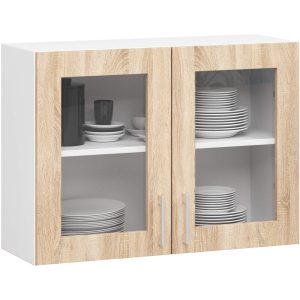 Witryna kuchenna LIMA Biała, Dąb Sonoma 80×30,5×58 cm 302804 Witryna kuchenna LIMA Biała, Dąb Sonoma 80×30,5×58 cm 302804