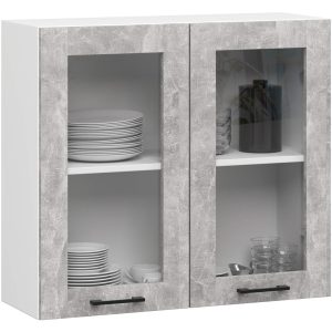 Witryna kuchenna OLIWIA Biała, Beton 80×30,5×72 cm 303061 Witryna kuchenna OLIWIA Biała, Beton 80×30,5×72 cm 303061