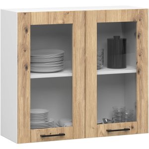 Witryna kuchenna OLIWIA Biała, Dąb Artisan 80×30,5×72 cm 608815 Witryna kuchenna OLIWIA Biała, Dąb Artisan 80×30,5×72 cm 608815