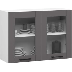 Witryna kuchenna OLIWIA Biała, Grafit Szary 80×30,5×58 cm 608826 Witryna kuchenna OLIWIA Biała, Grafit Szary 80×30,5×58 cm 608826