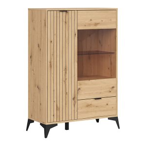 Witryna Lamea 90 cm z 2 drzwiami i szufladą dąb artisan 209893 Witryna Lamea 90 cm z 2 drzwiami i szufladą dąb artisan 209893
