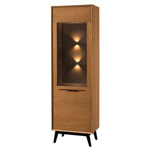 Witryna Lazure 60 cm z drzwiami i LED dąb rustical karmelowy 806240