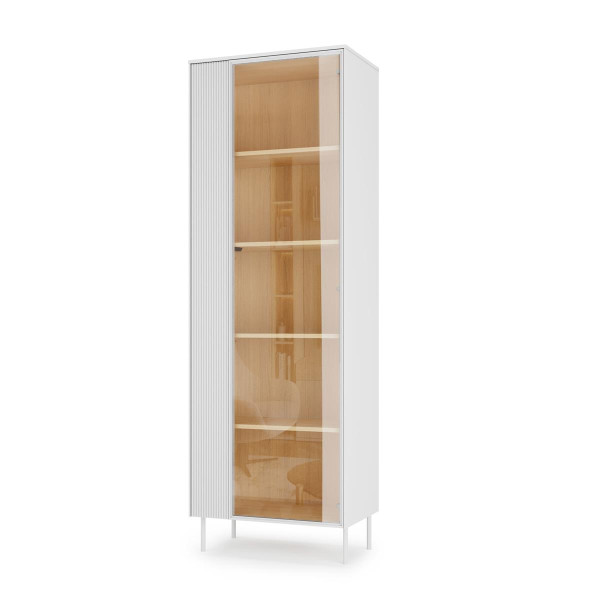 Witryna LIBA Biały 67x41 cm z oświetleniem LED i ryflowaniem 1080019